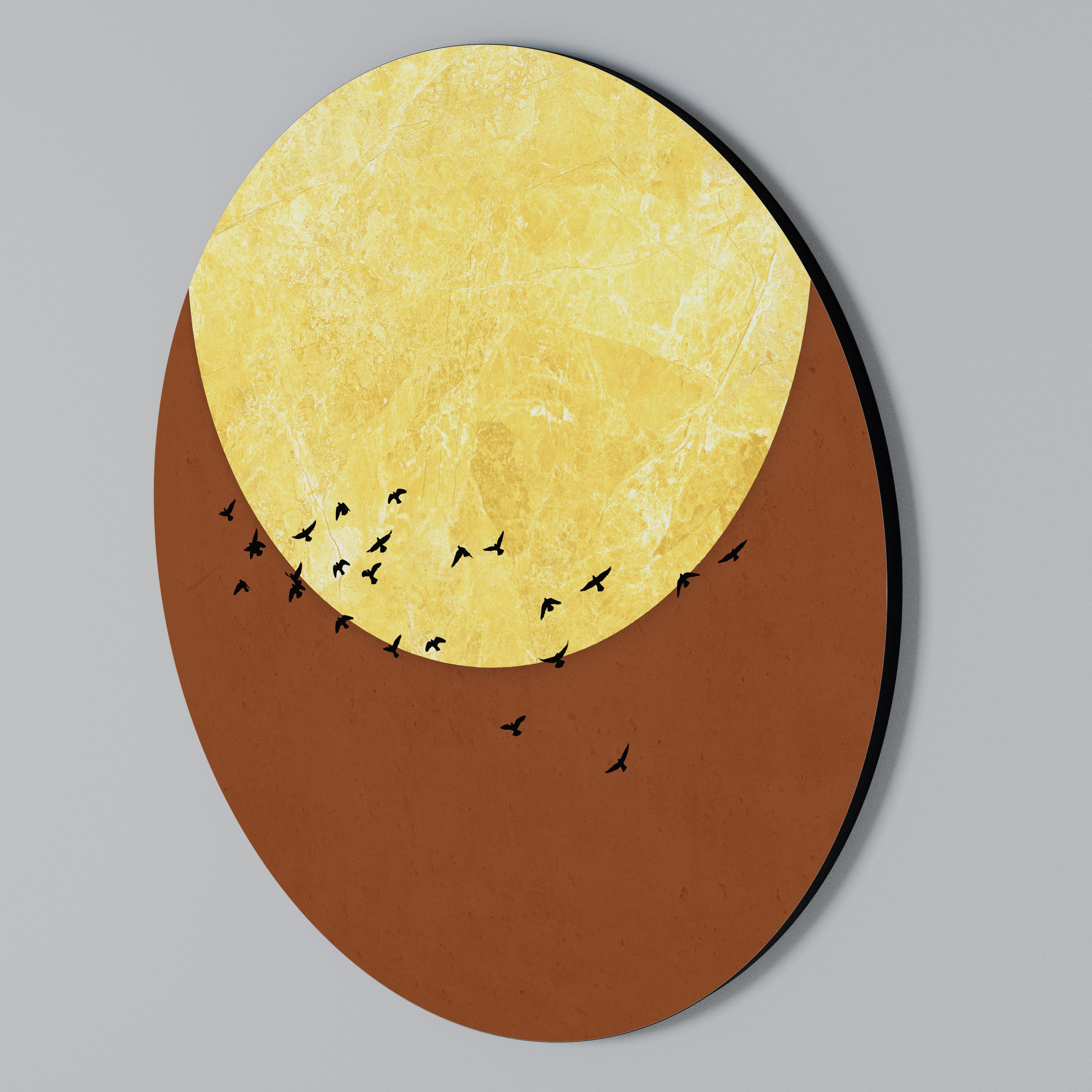 MOONLIT MIGRATION Round Wall Art