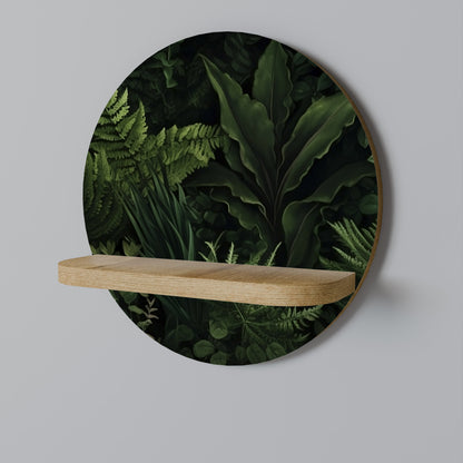 FOREST WHISPERS Round Art Shelf In Oak Effect