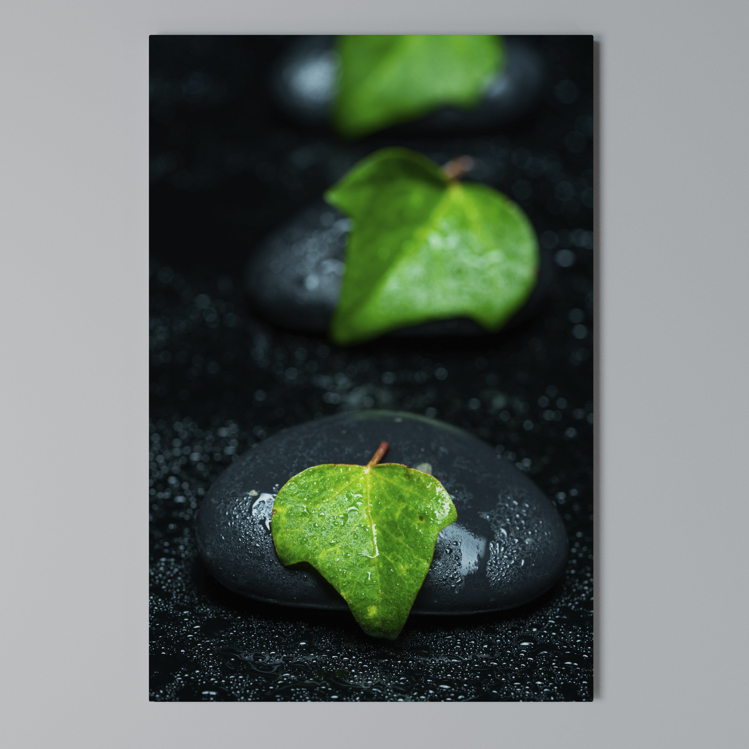 RAINDROPS ON STONE Vertical Canvas Print