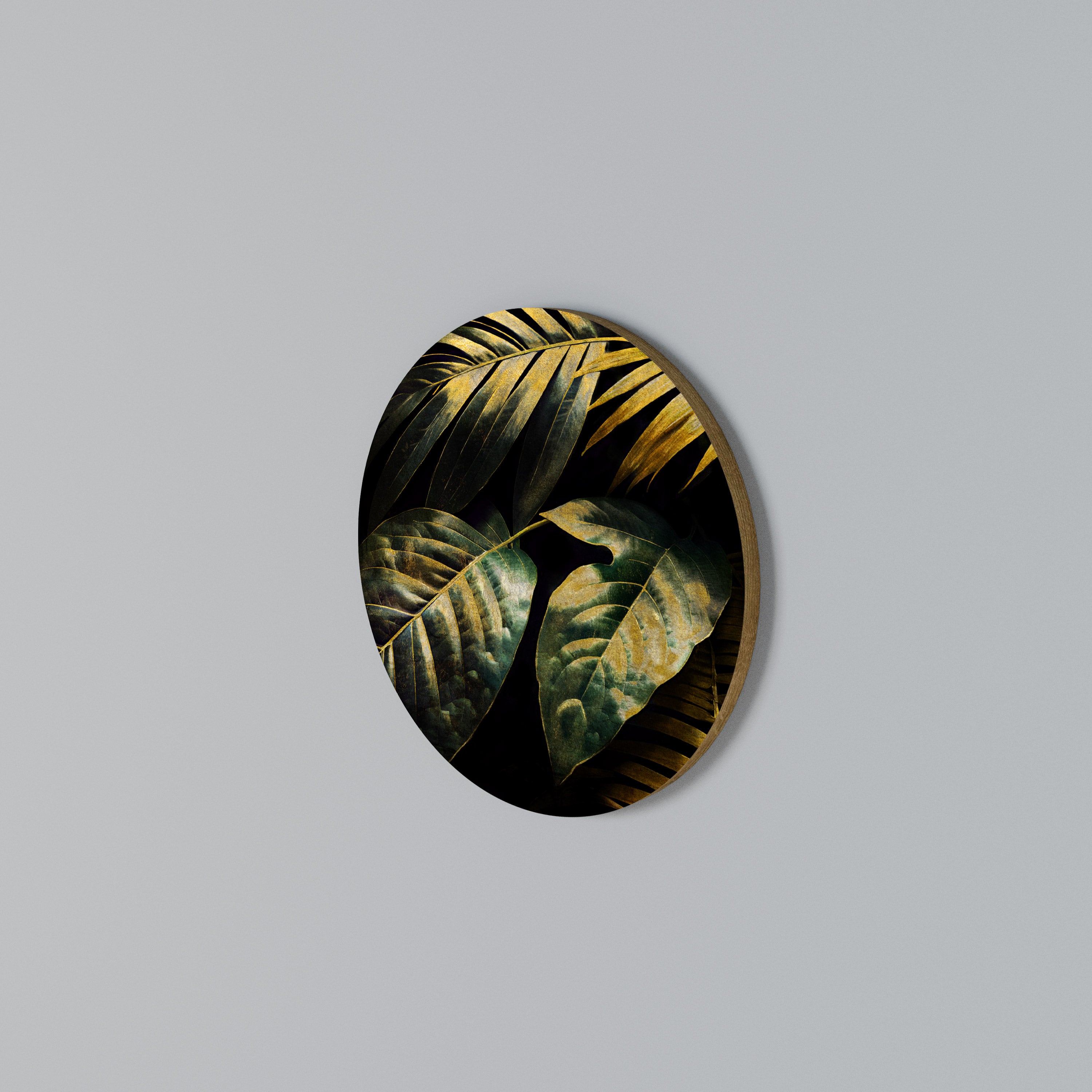 ENIGMATIC FOLIAGE TWILIGHT Round Wall Art