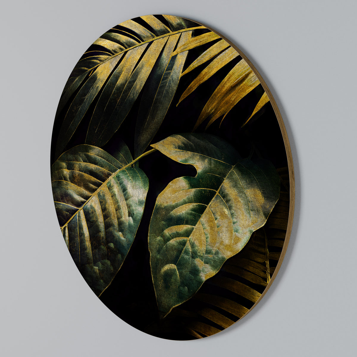 ENIGMATIC FOLIAGE TWILIGHT Round Wall Art