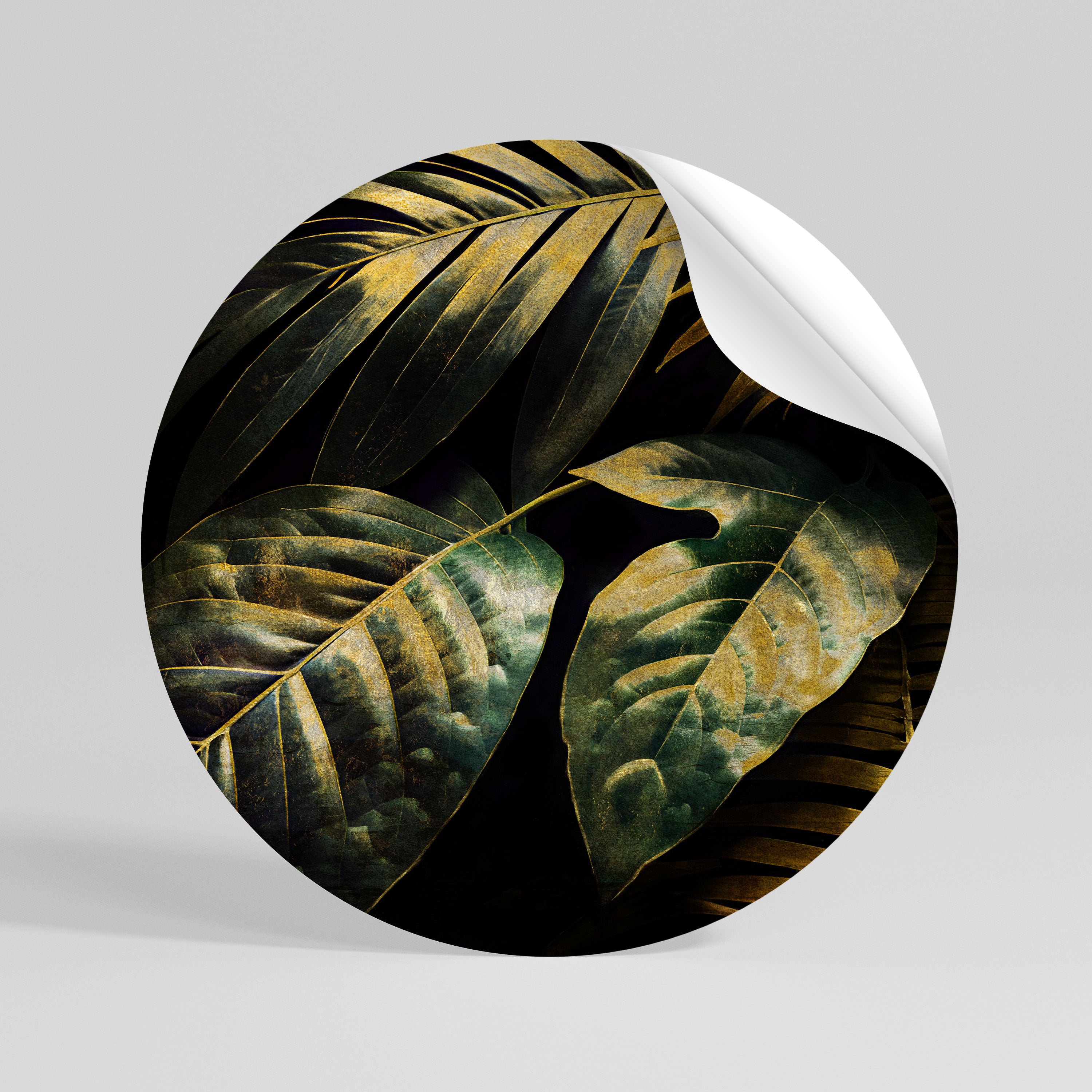 ENIGMATIC FOLIAGE TWILIGHT Peel and Stick Round Sticker