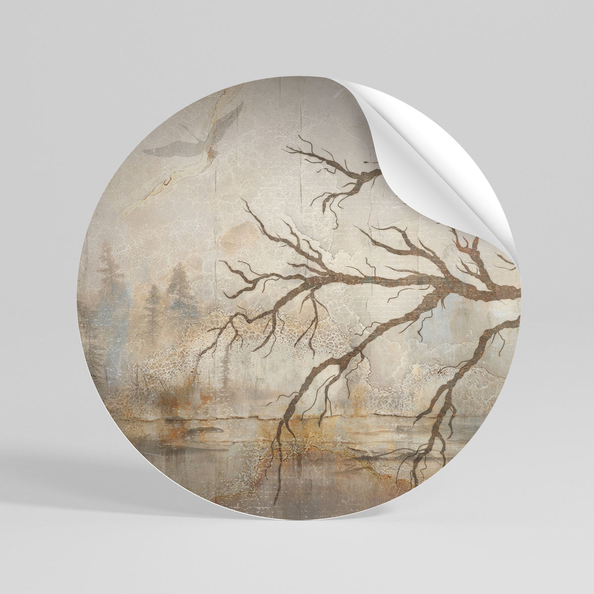 FLIGHT OF FANTASY Runder Wandsticker zum Abziehen und Aufkleben