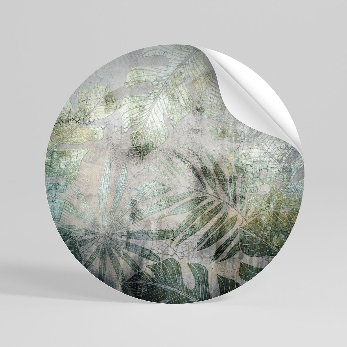 HARMONY IN GREENERY Runder Wandsticker zum Abziehen und Aufkleben