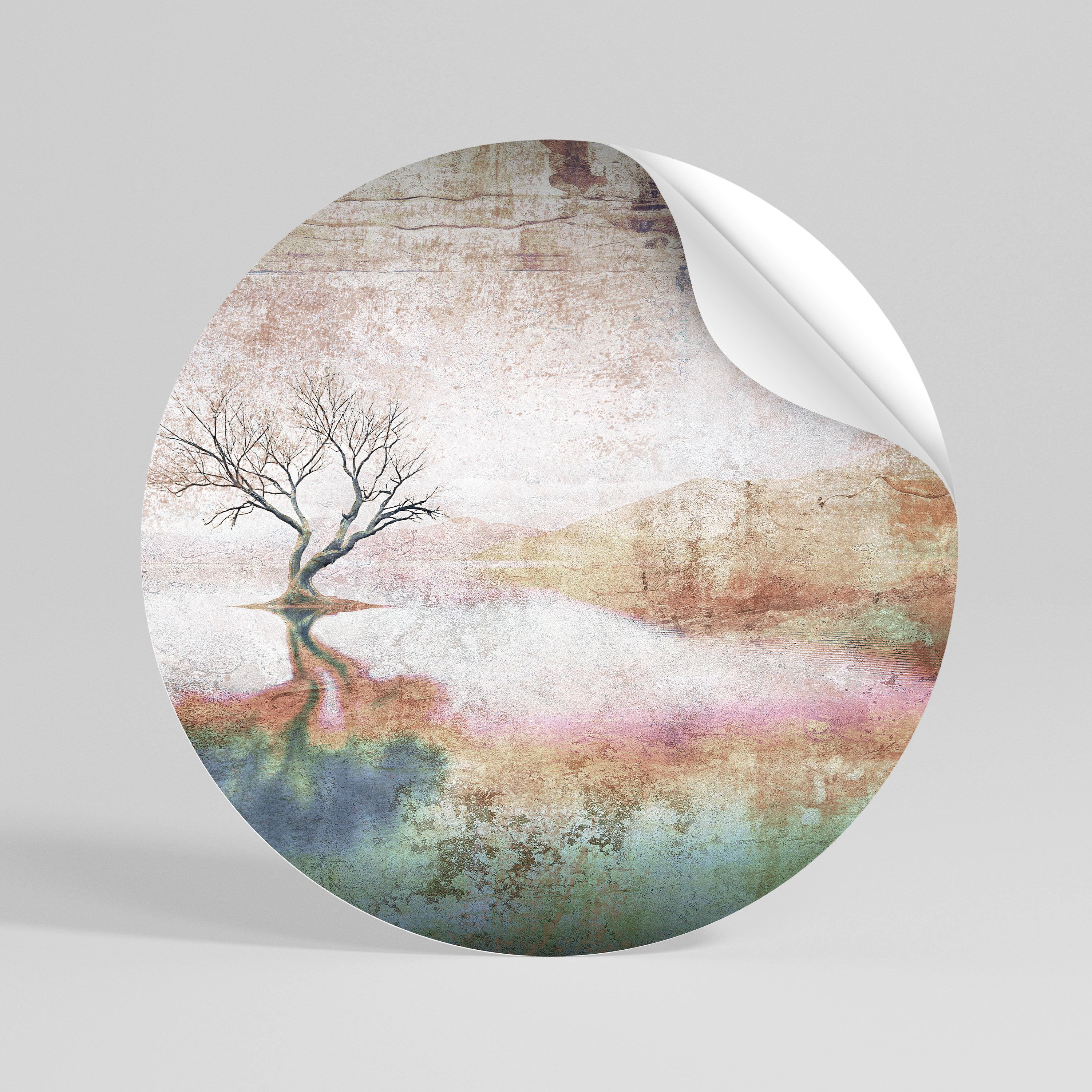 FADING MEMORIES Peel and Stick Round Sticker