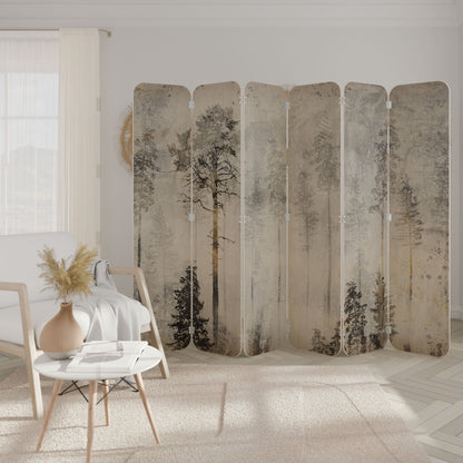 FADE IN THE TREES 6-Panel Plywood Room Divider