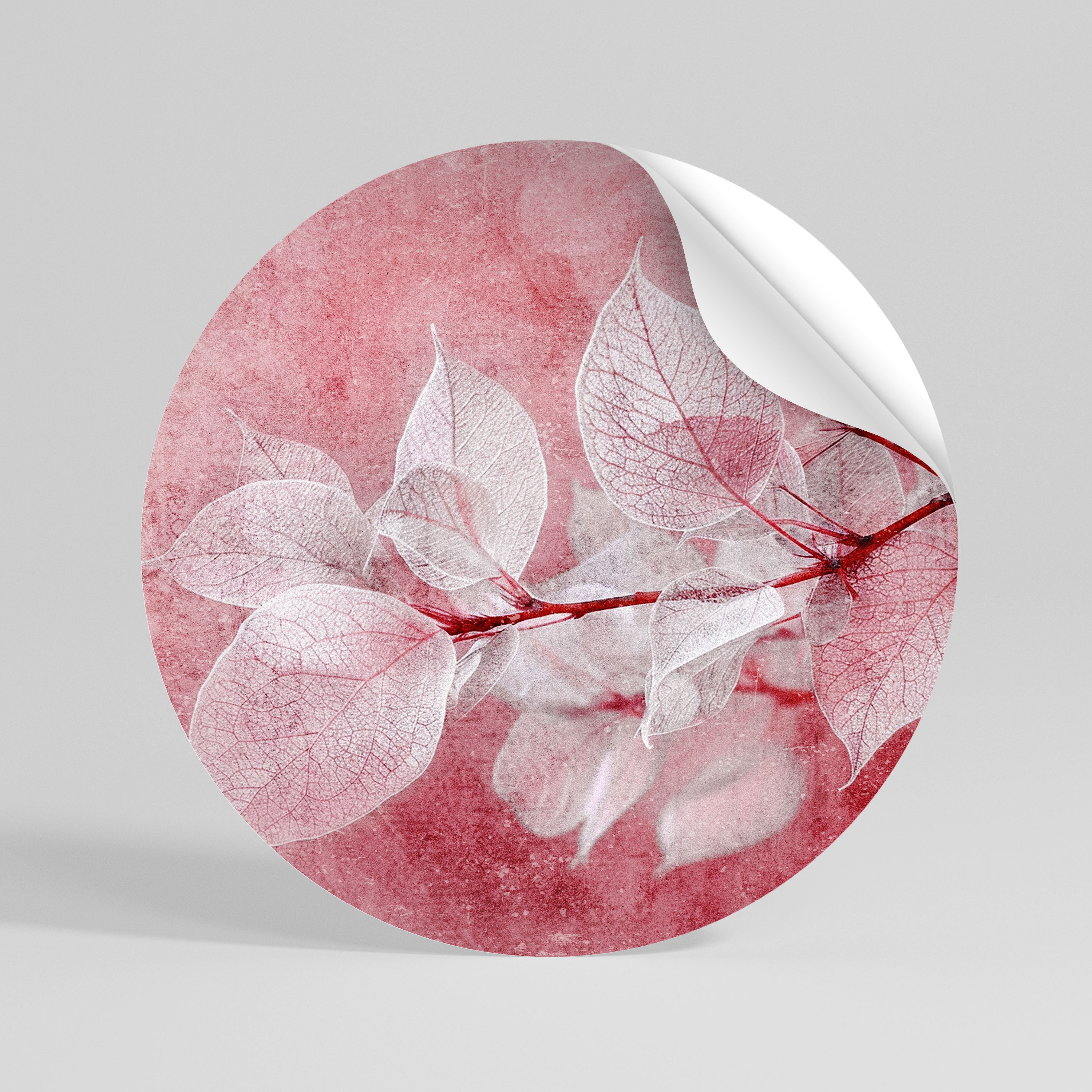 ETHERAL PETAL GLOW Peel and Stick Round Sticker