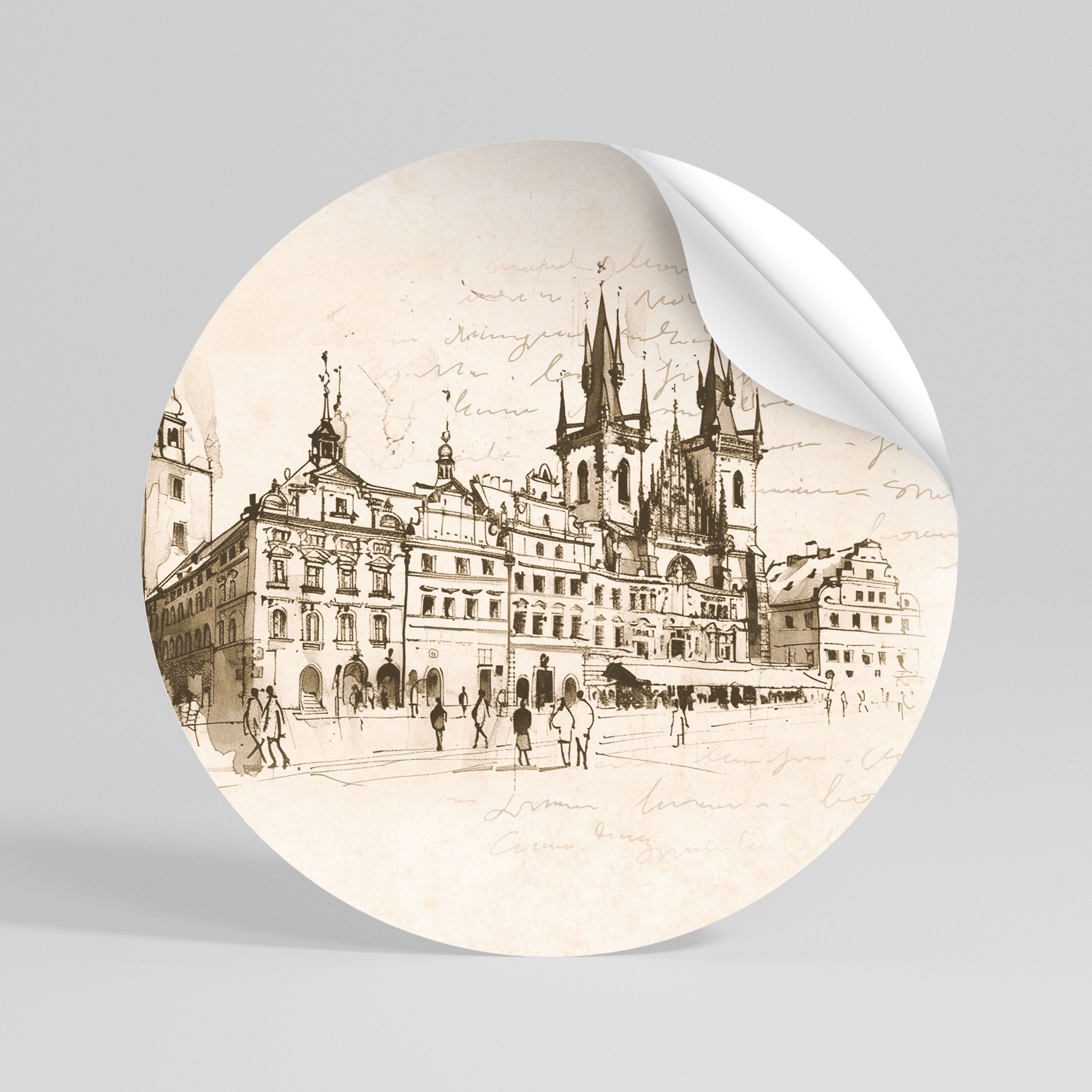 WHISPERS OF ARCHITECTURE Peel and Stick Round Sticker