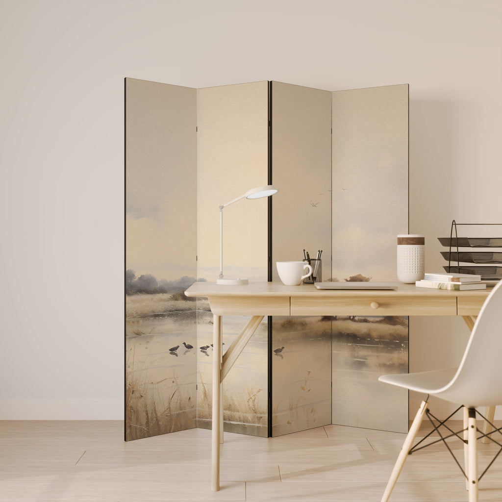 LAKESIDE NOSTALGY Biombo de 4 paneles