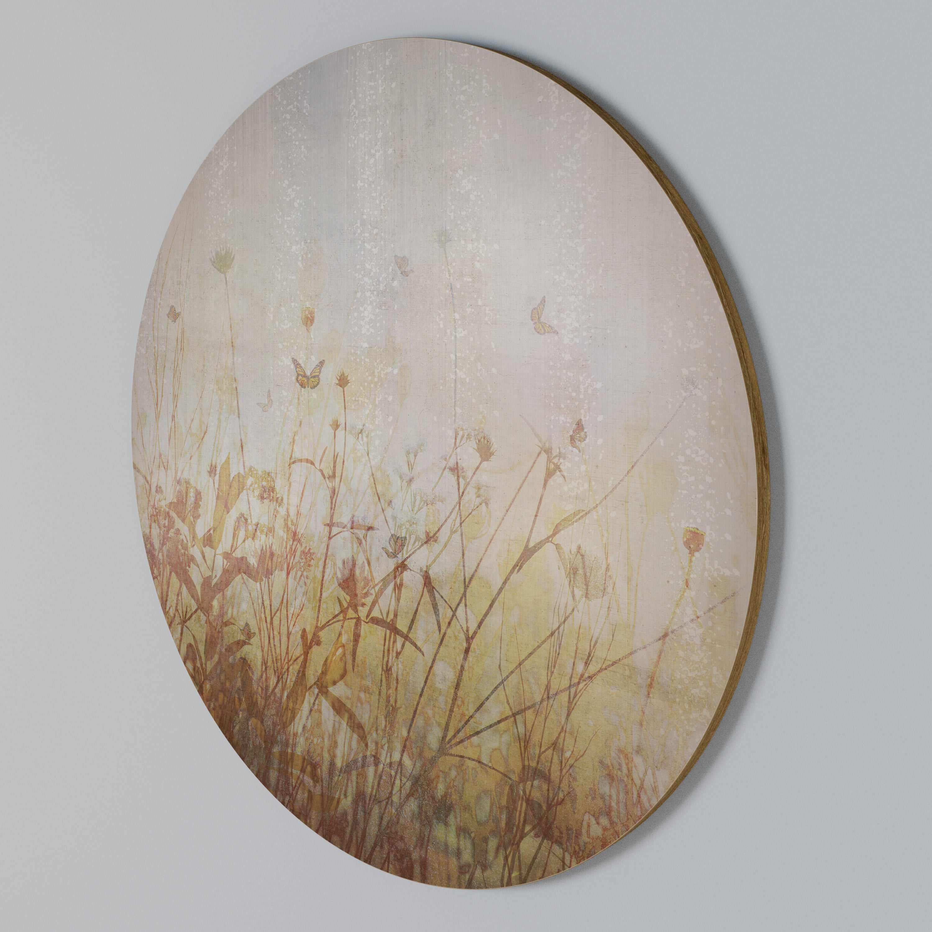 MEADOW BUTTERFLIES Round Wall Art