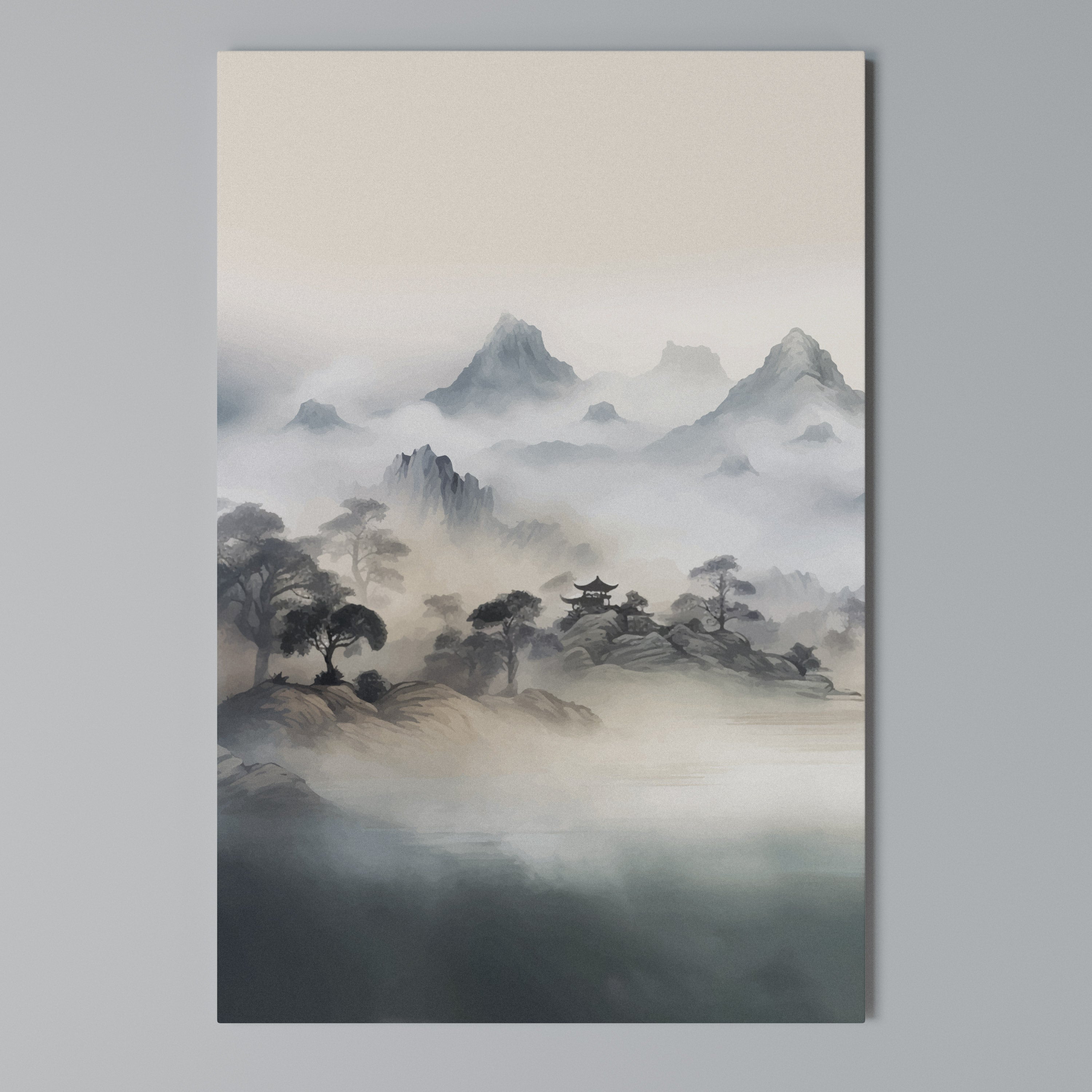 HIDDEN TEMPLE MIST Cuadro en lienzo vertical