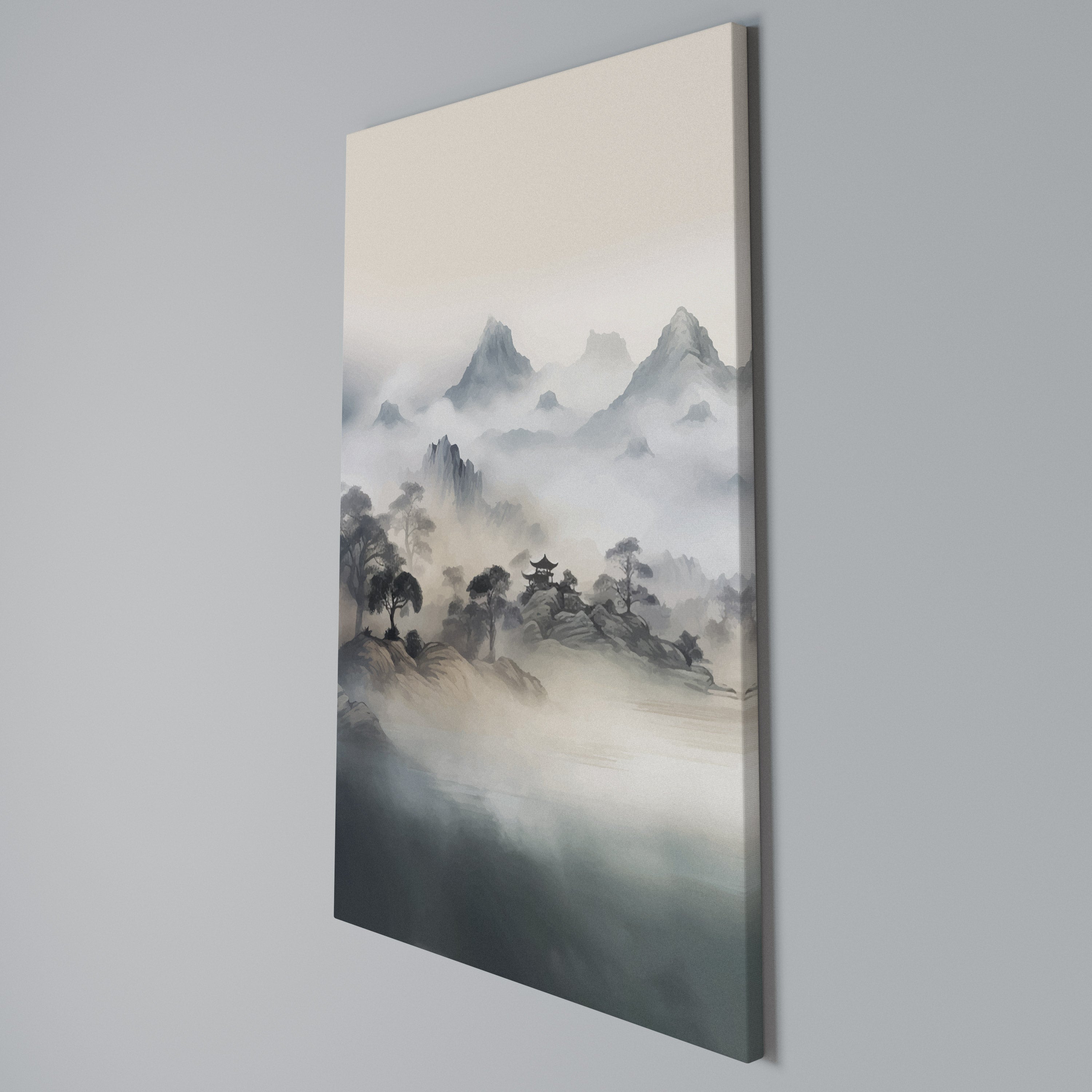 HIDDEN TEMPLE MIST Cuadro en lienzo vertical