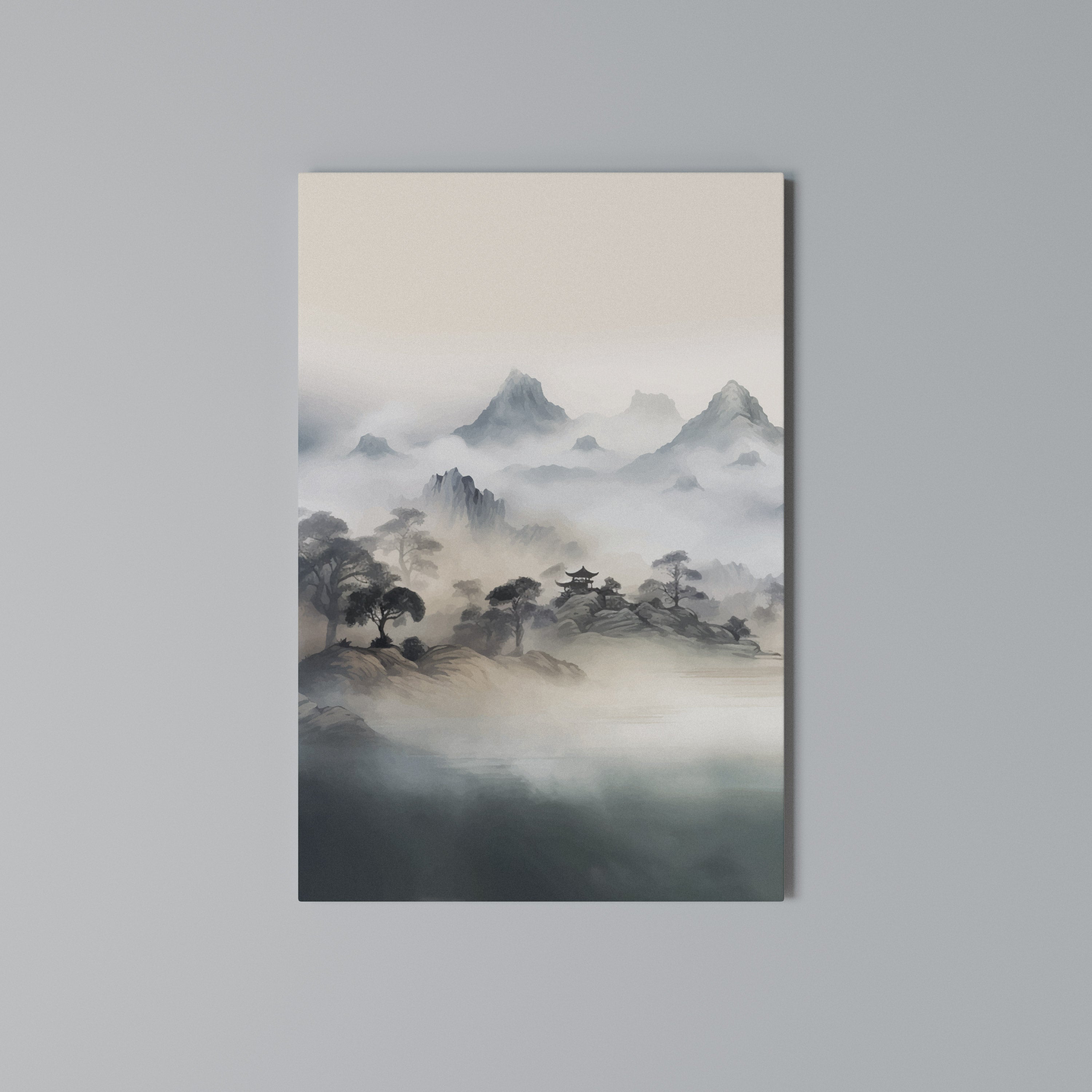 HIDDEN TEMPLE MIST Cuadro en lienzo vertical