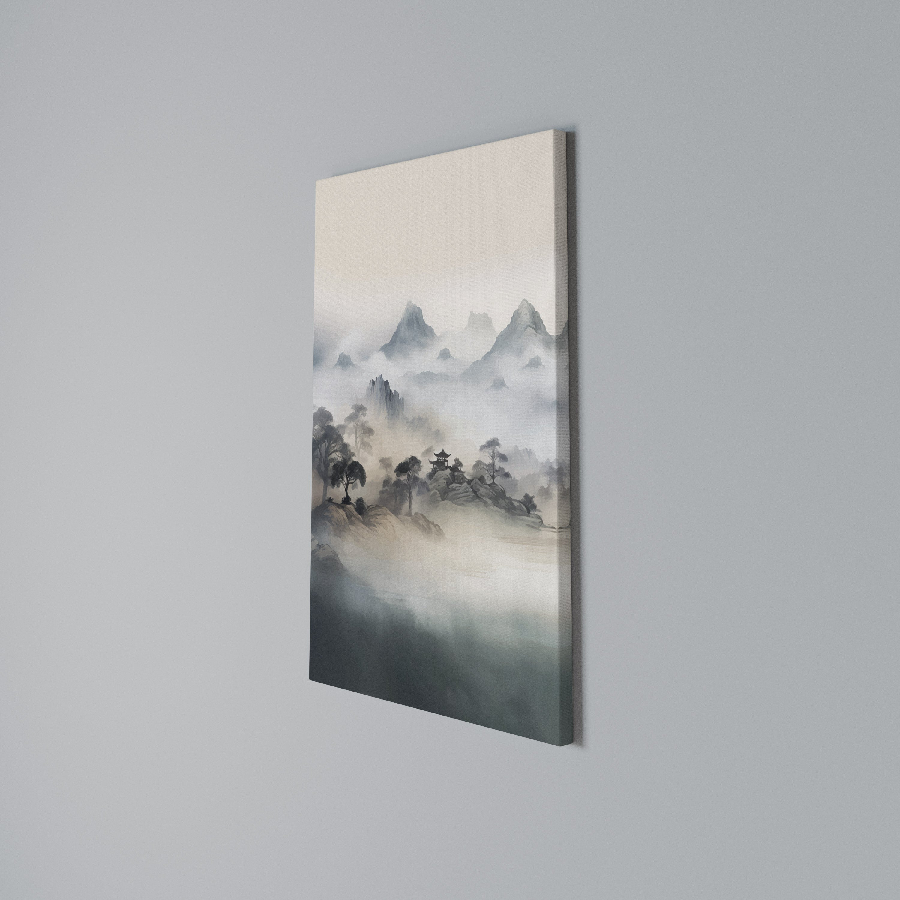 HIDDEN TEMPLE MIST Cuadro en lienzo vertical