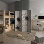 SAND SCULPTED SERENITY 4-Panel Room Divider