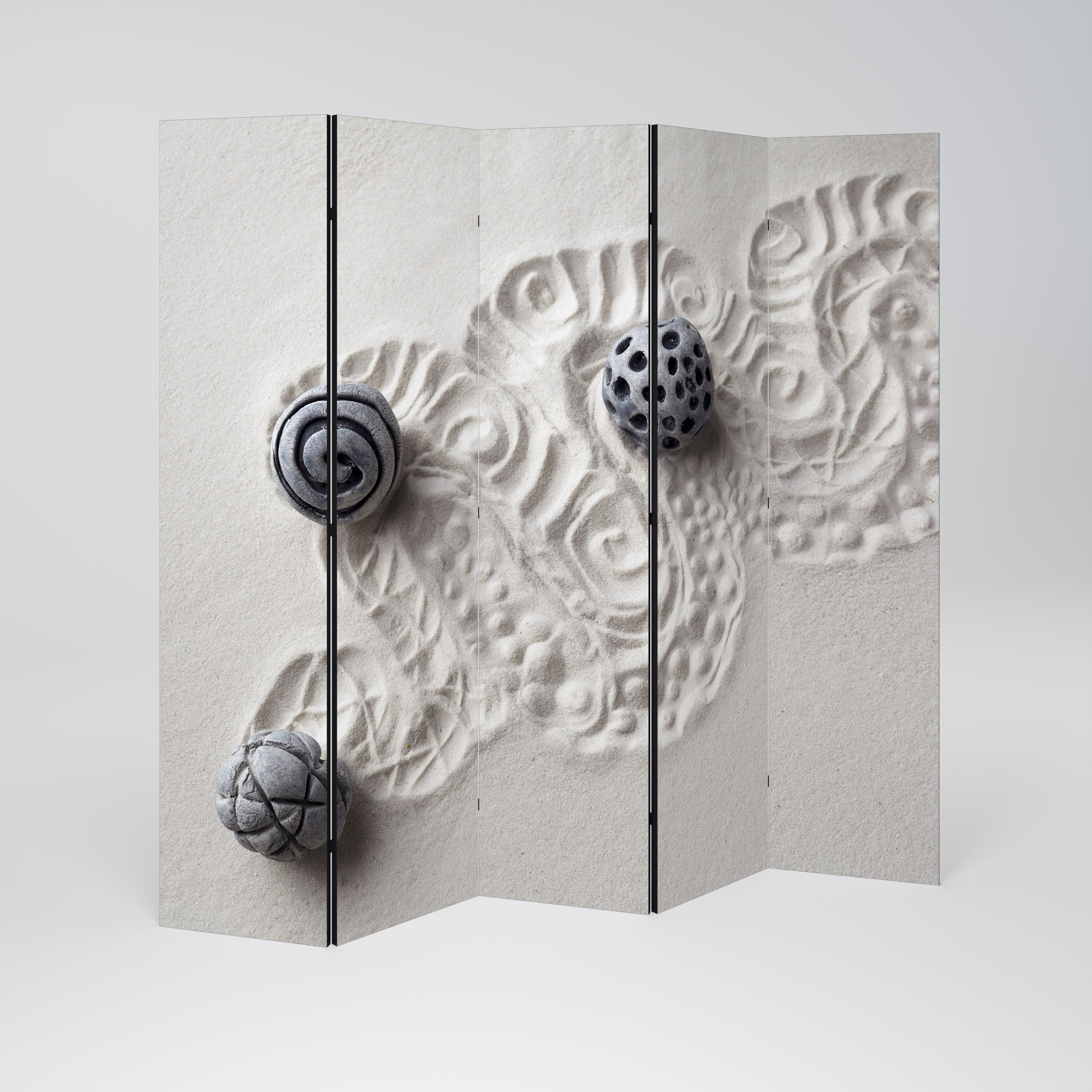 SAND SCULPTED SERENITY 5-Panel Room Divider