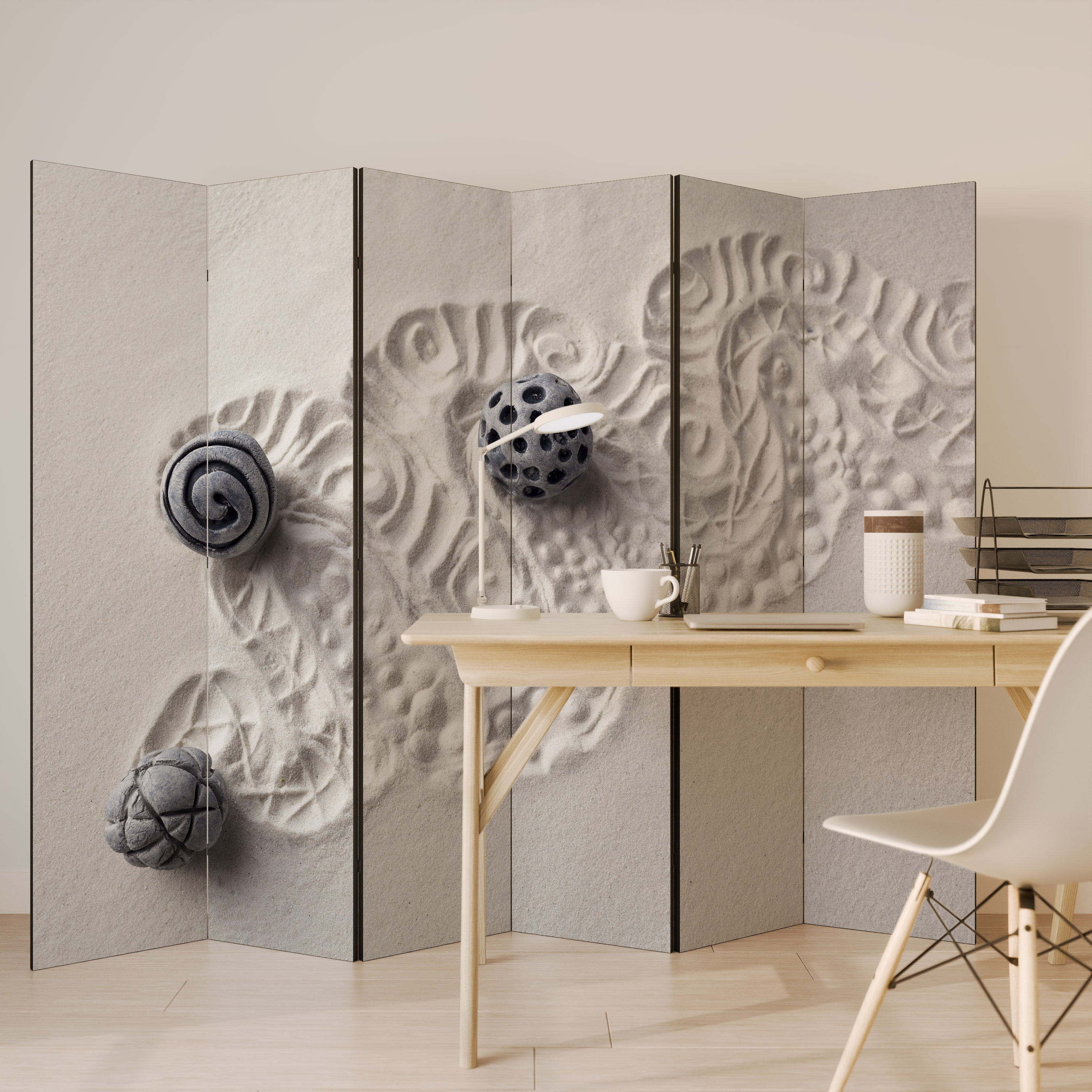 SAND SCULPTED SERENITY 6-teiliger Paravent