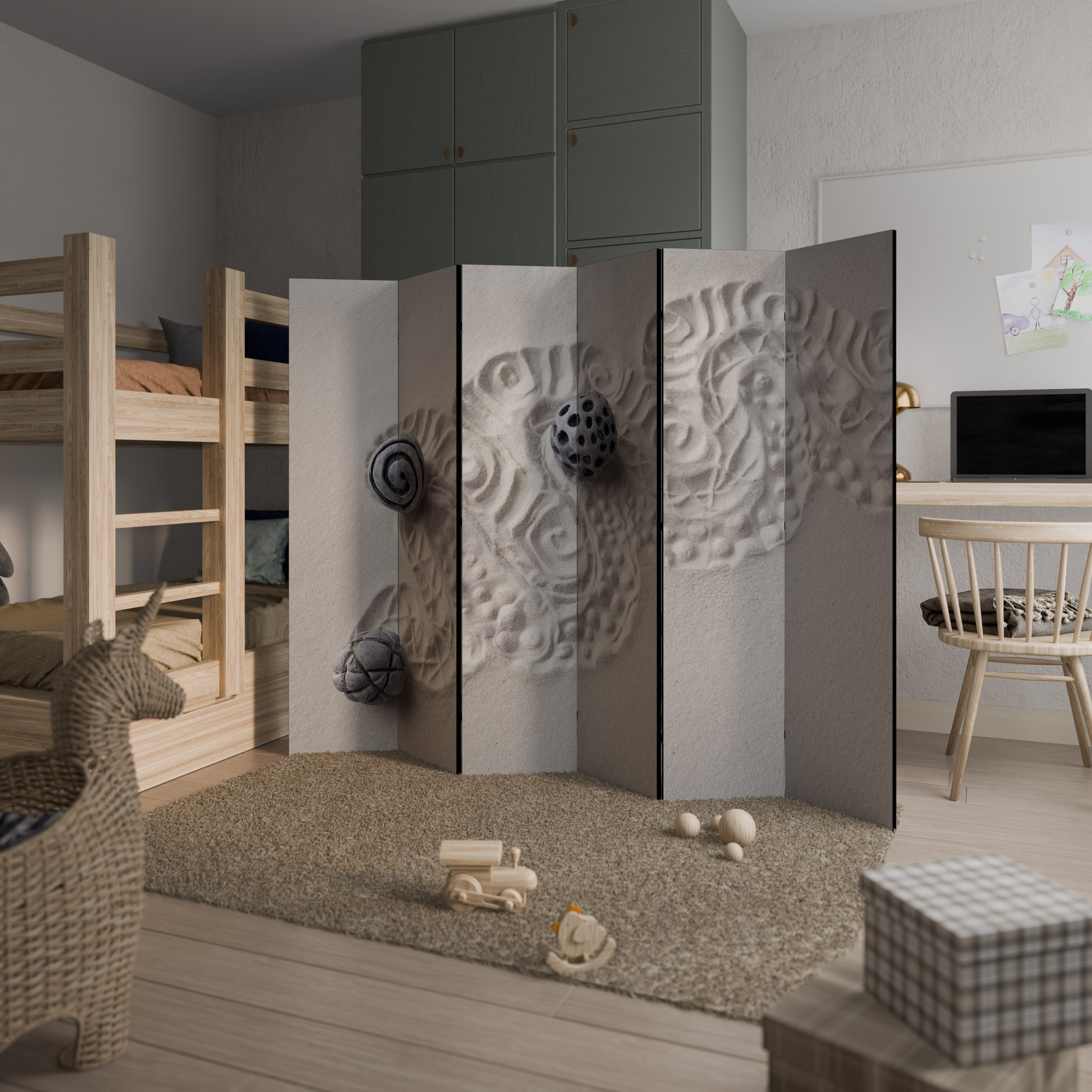 SAND SCULPTED SERENITY 6-teiliger Paravent