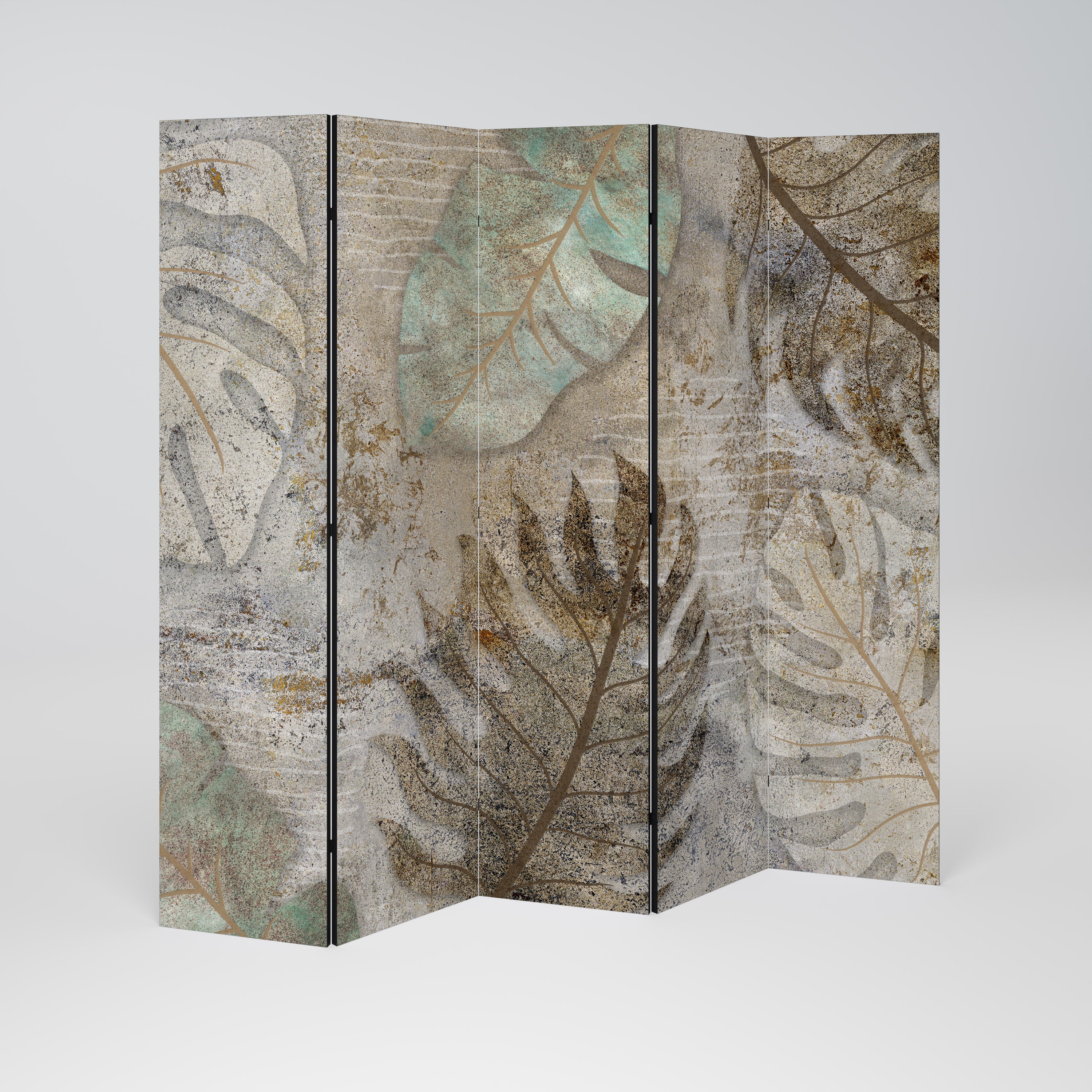 TEXTURED TRANQUILITY 5-Panel Room Divider