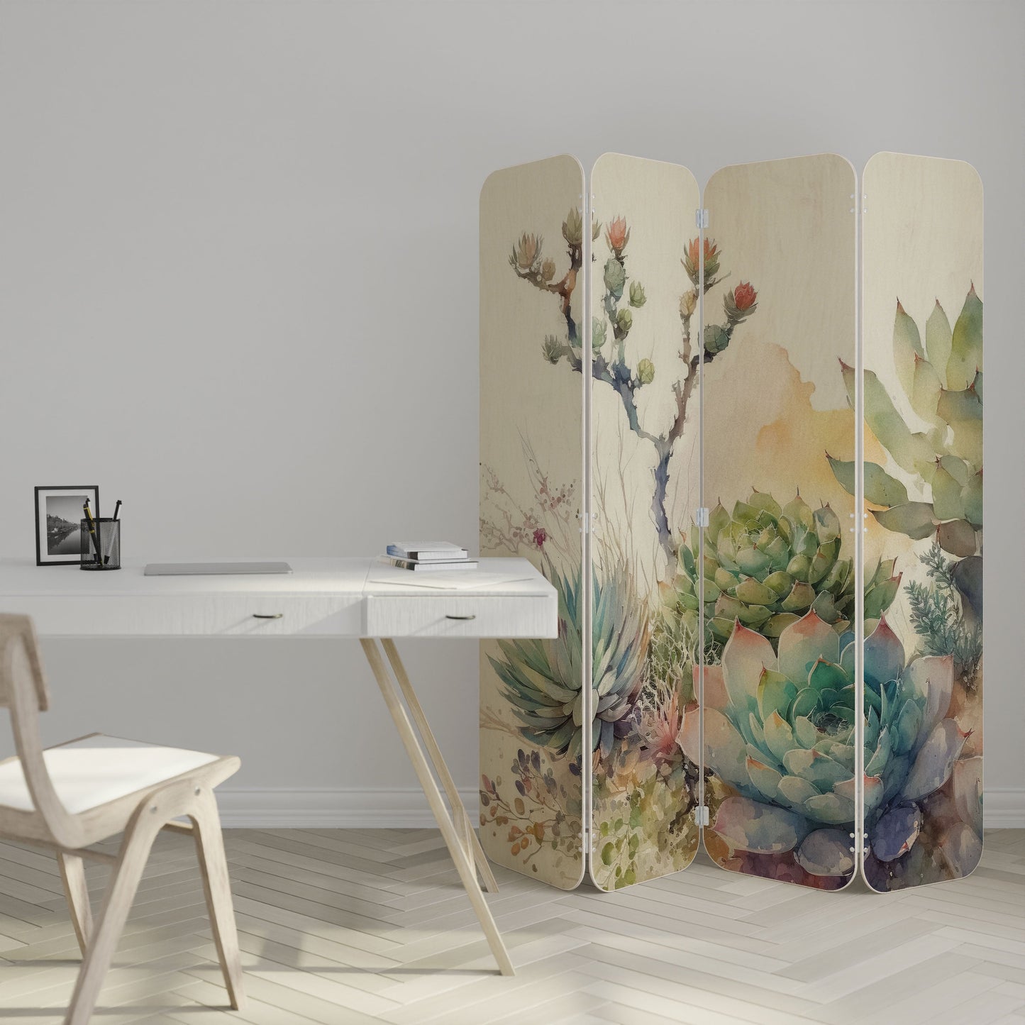 SECRET GARDEN 4-Panel Plywood Room Divider