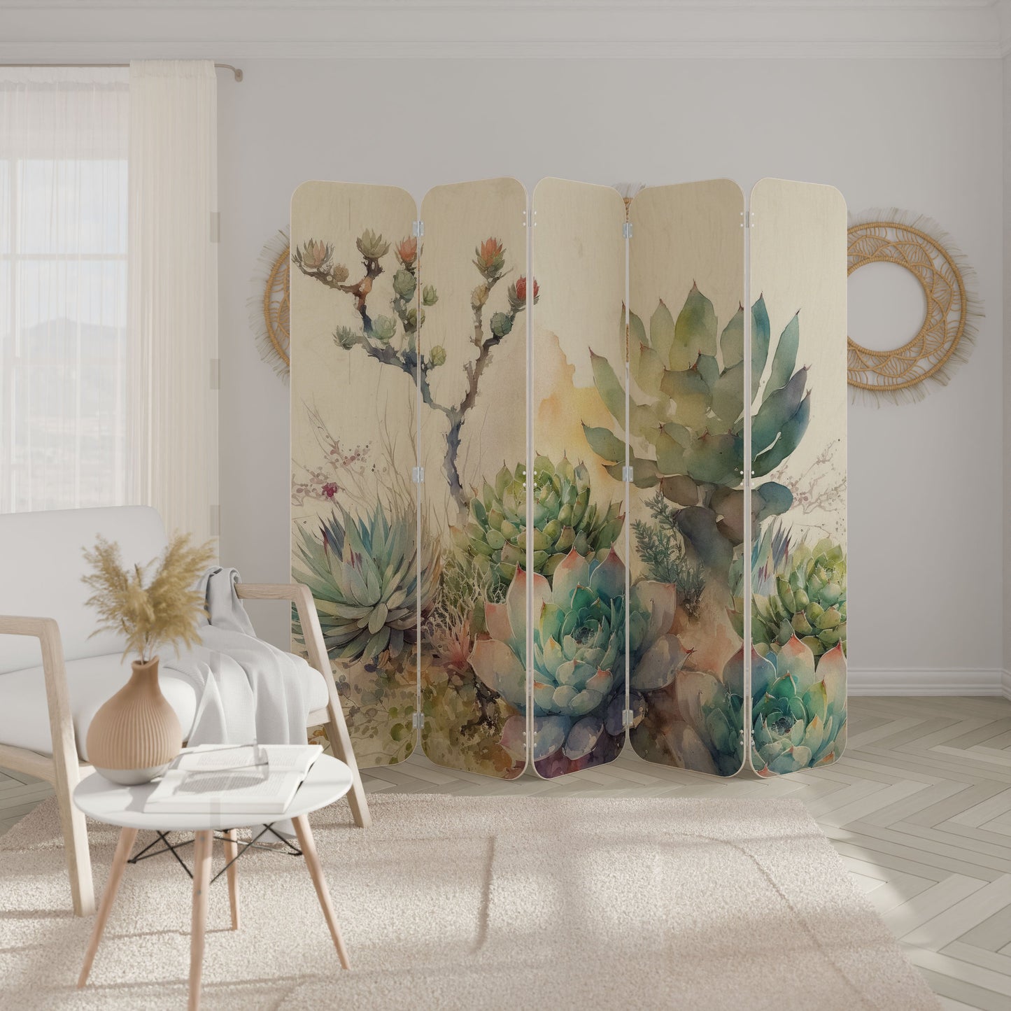 SECRET GARDEN 5-Panel Plywood Room Divider