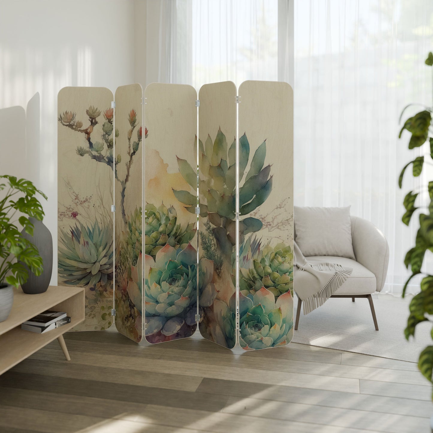 SECRET GARDEN 5-Panel Plywood Room Divider