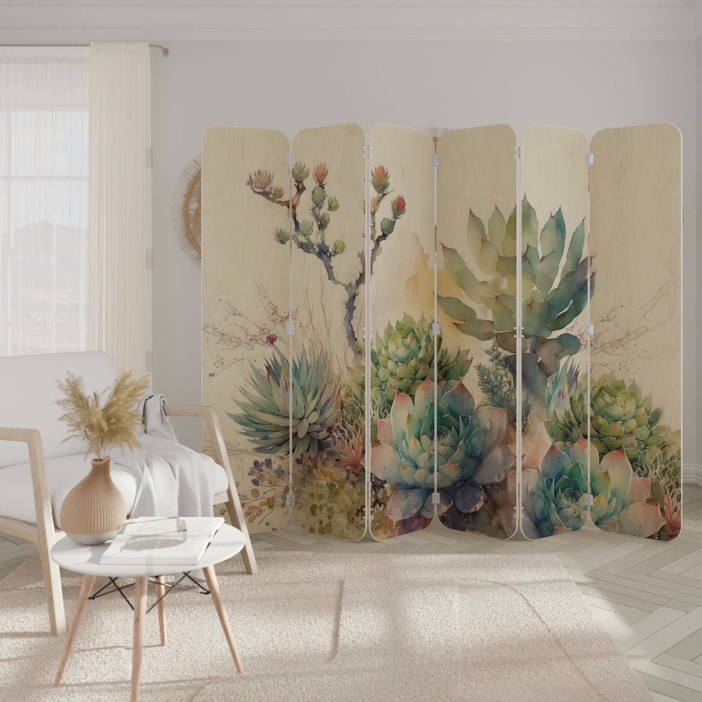 SECRET GARDEN 6-Panel Plywood Room Divider