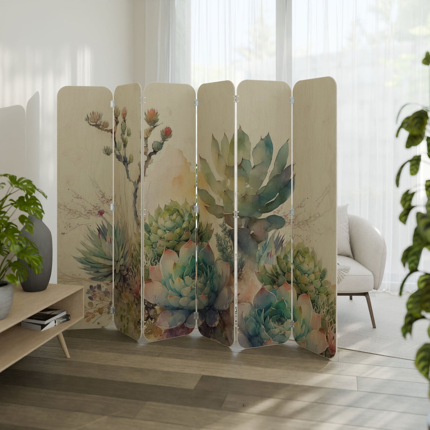 SECRET GARDEN 6-Panel Plywood Room Divider