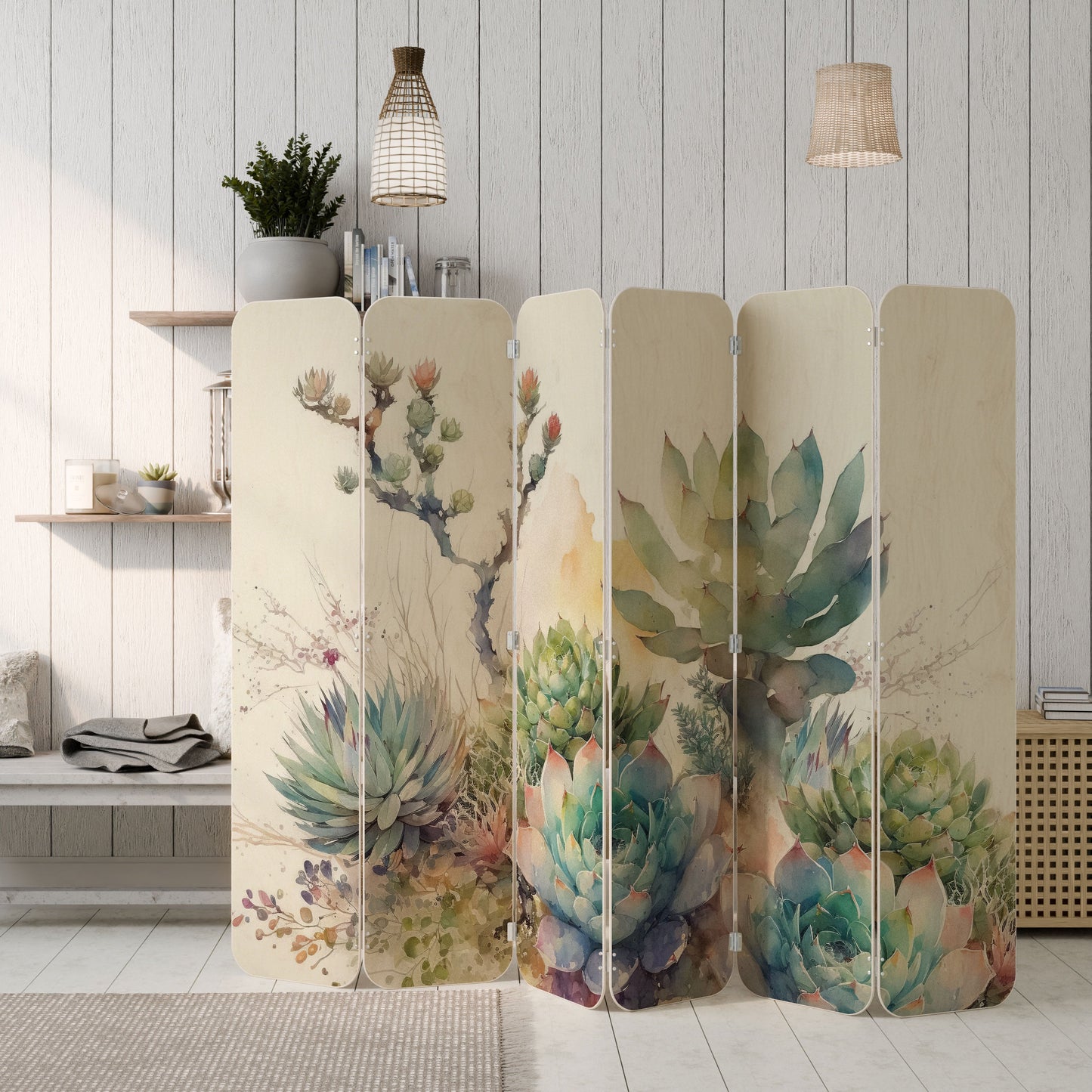 SECRET GARDEN 6-Panel Plywood Room Divider