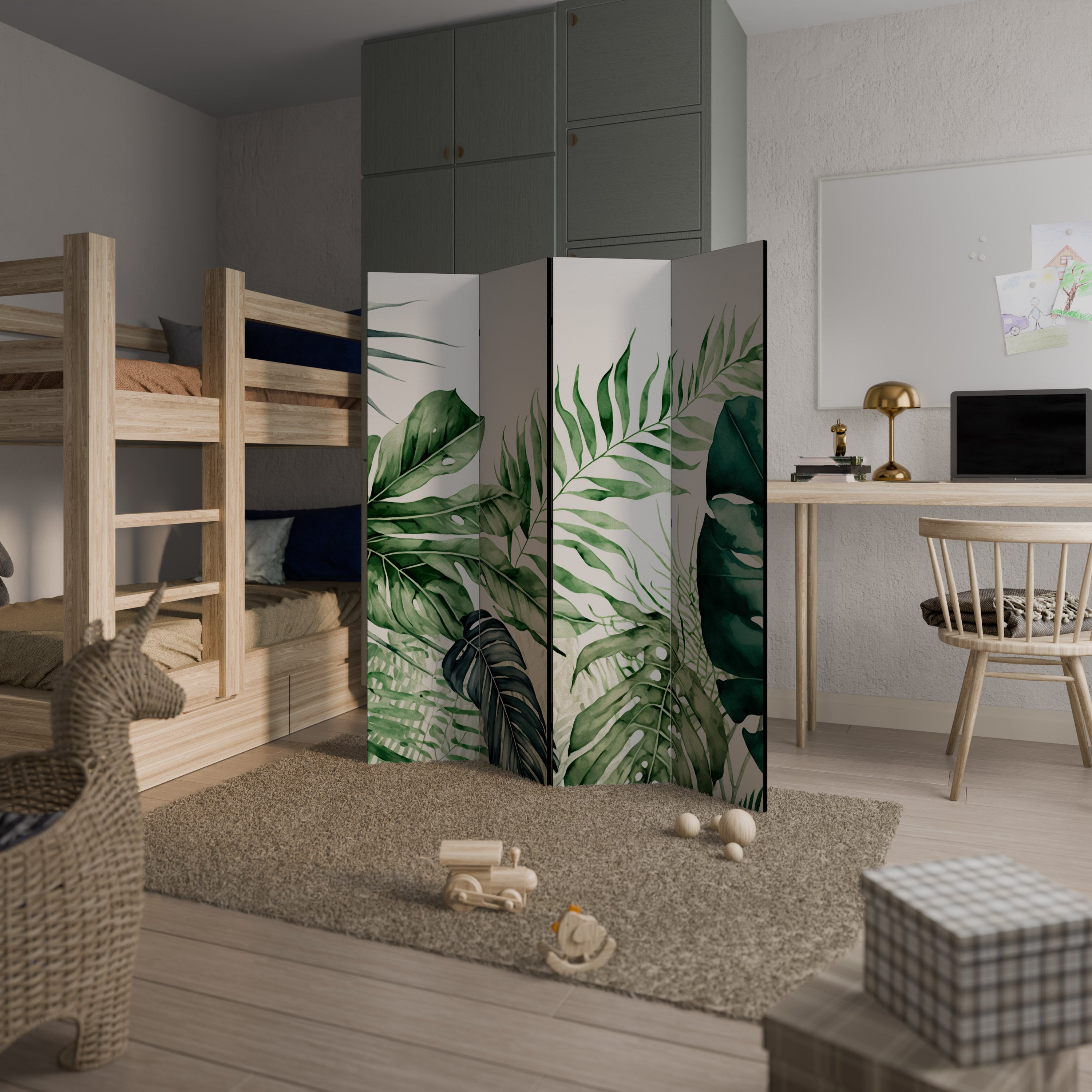 MONSTERA DREAM Παραβάν με 4 πάνελ