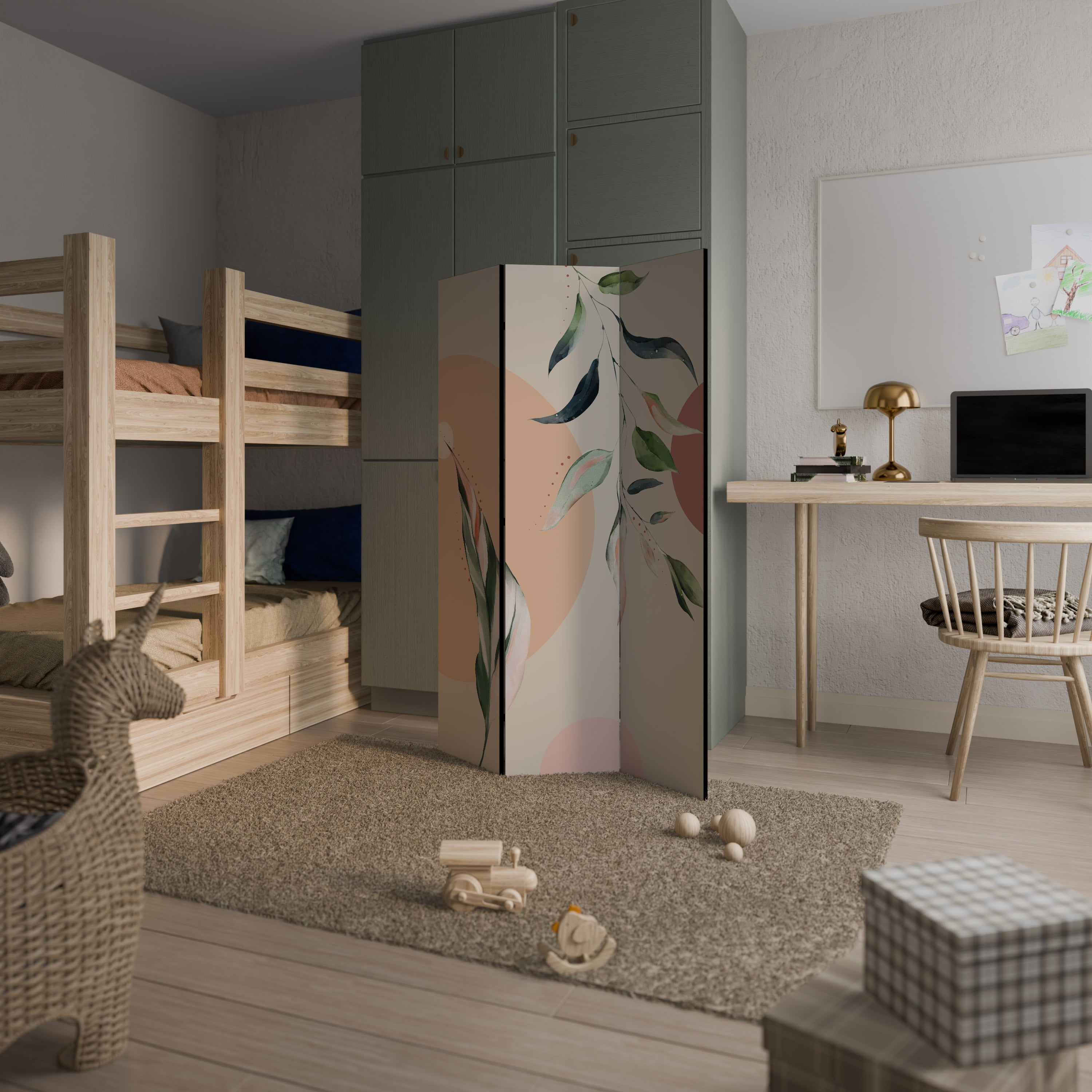 LEAFY SYMPHONY Biombo de 3 paneles