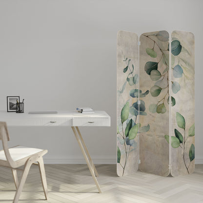 PEACEFUL SPRIGS 3-Panel Plywood Room Divider