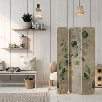 PEACEFUL SPRIGS 3-Panel Plywood Room Divider