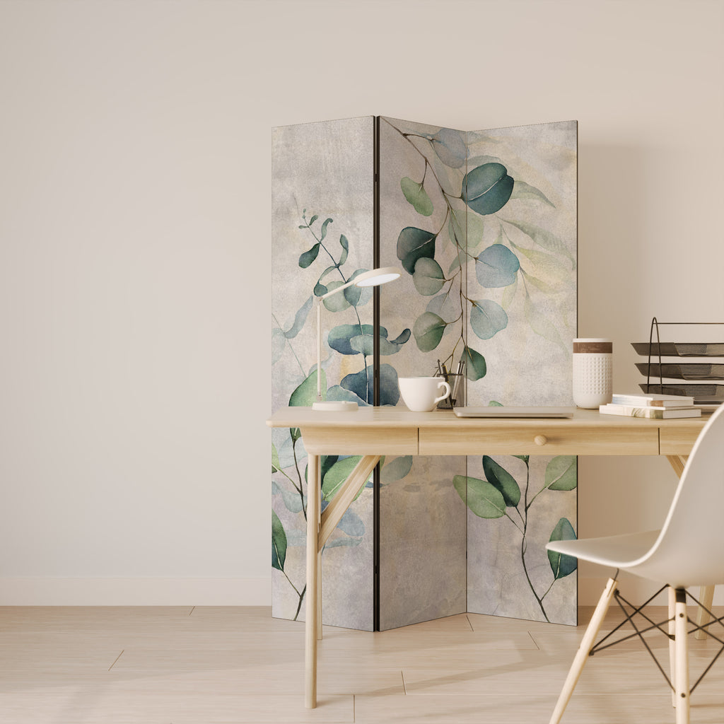 PEACEFUL SPRIGS Biombo de 3 paneles