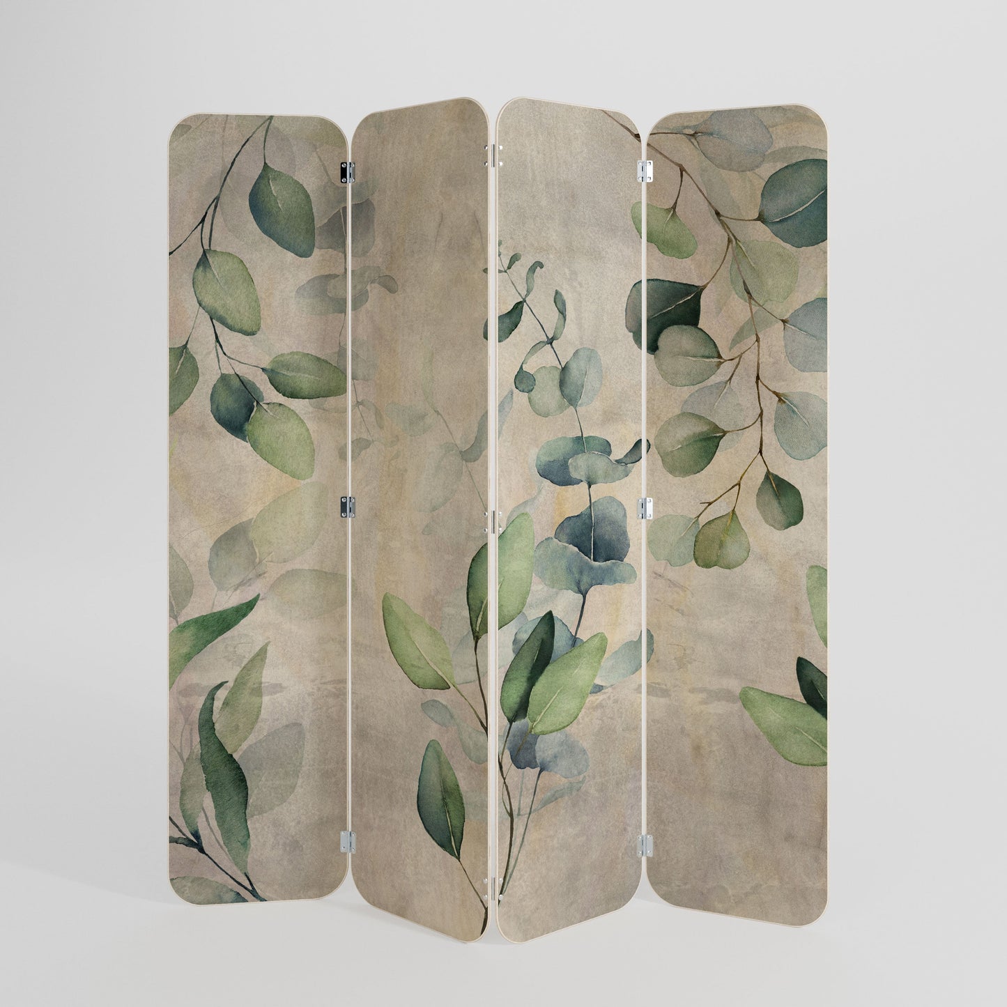 PEACEFUL SPRIGS 4-Panel Plywood Room Divider