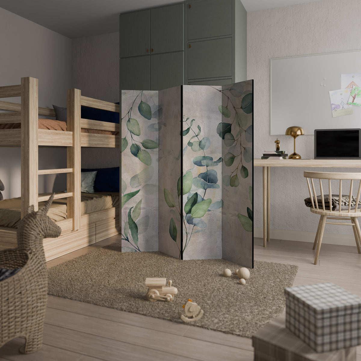 PEACEFUL SPRIGS 4-Panel Room Divider