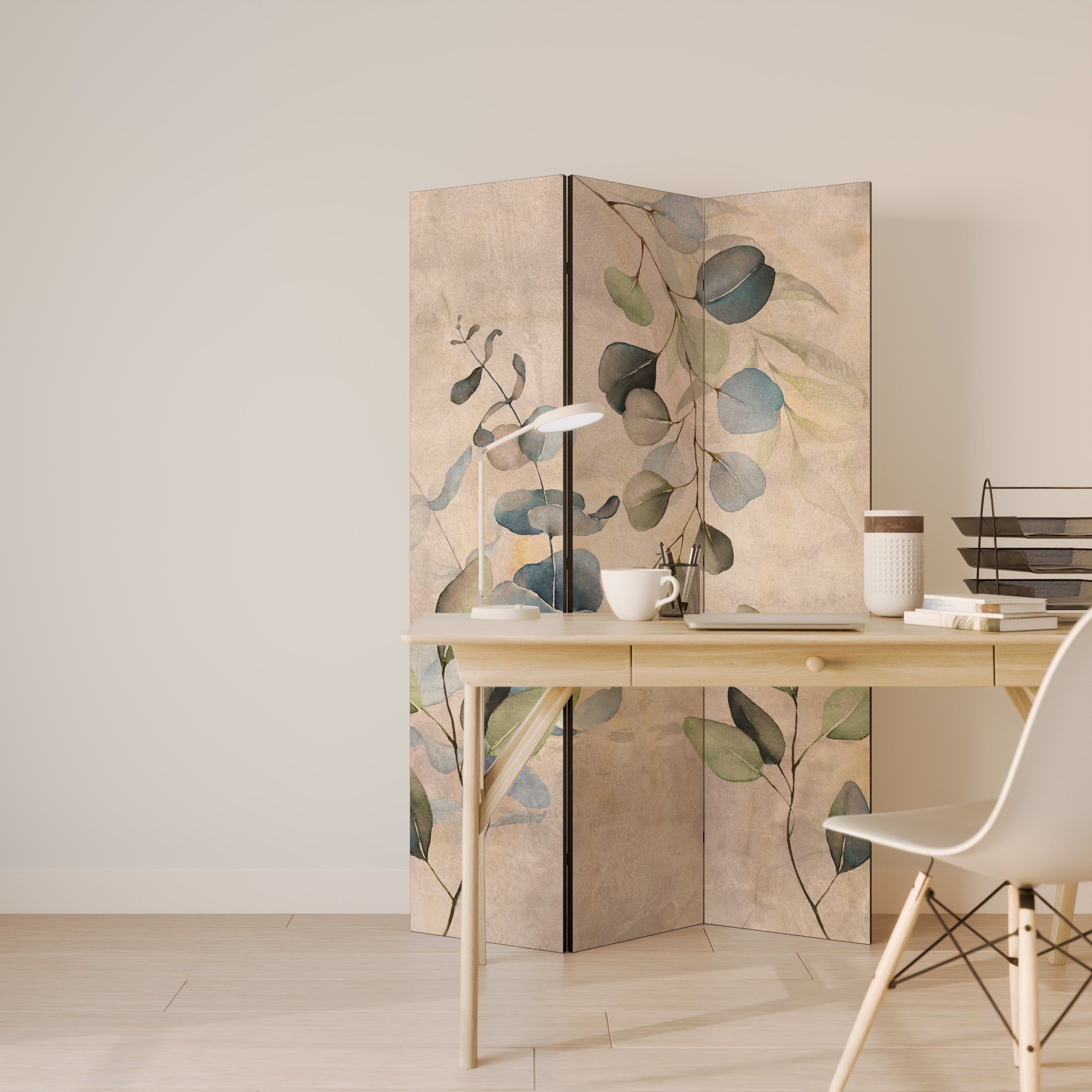 SOFT EARTHEN EMBRACE Dekorativ rumsavdelare – 3 paneler