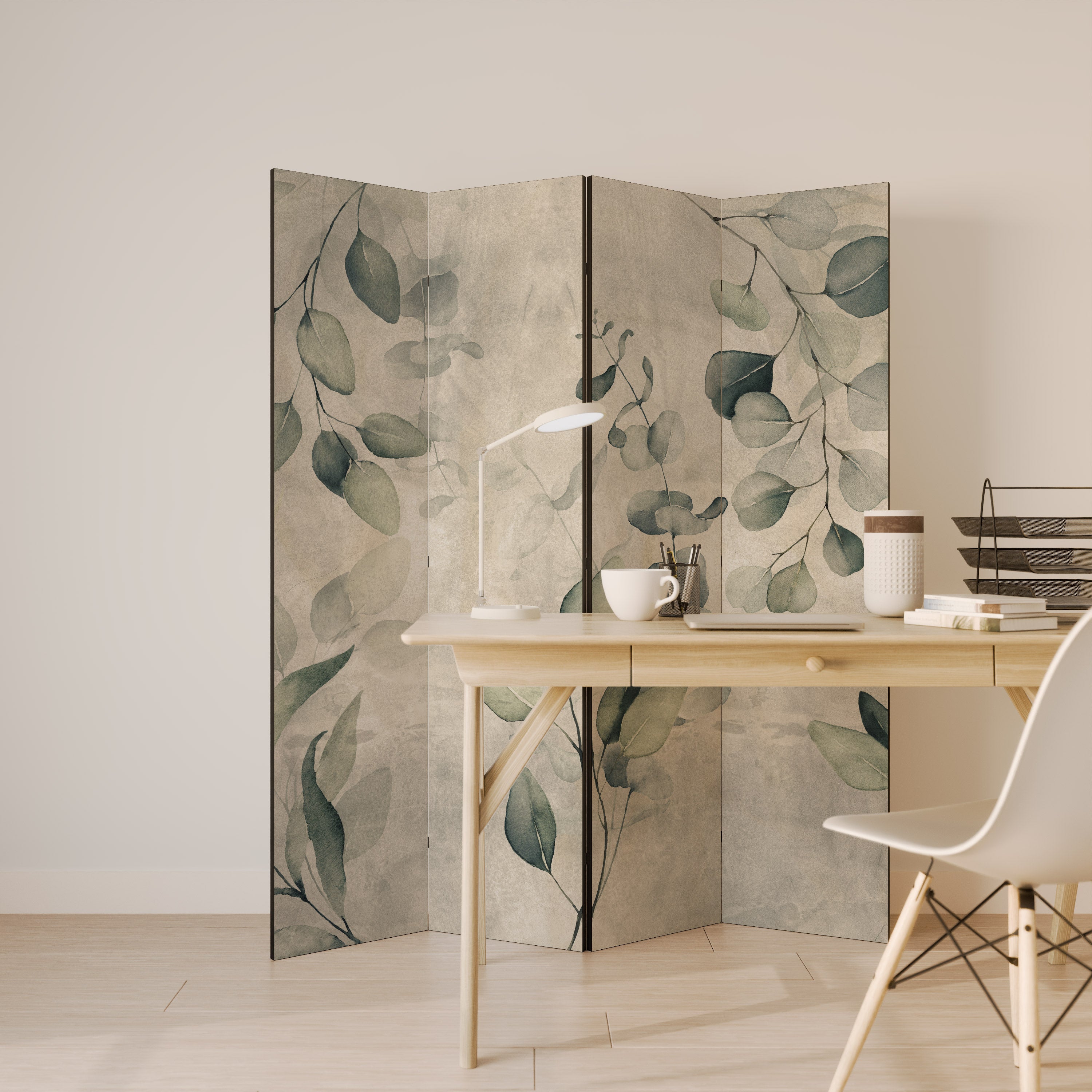 EARTHY TONED ELEGANCE Παραβάν με 4 πάνελ