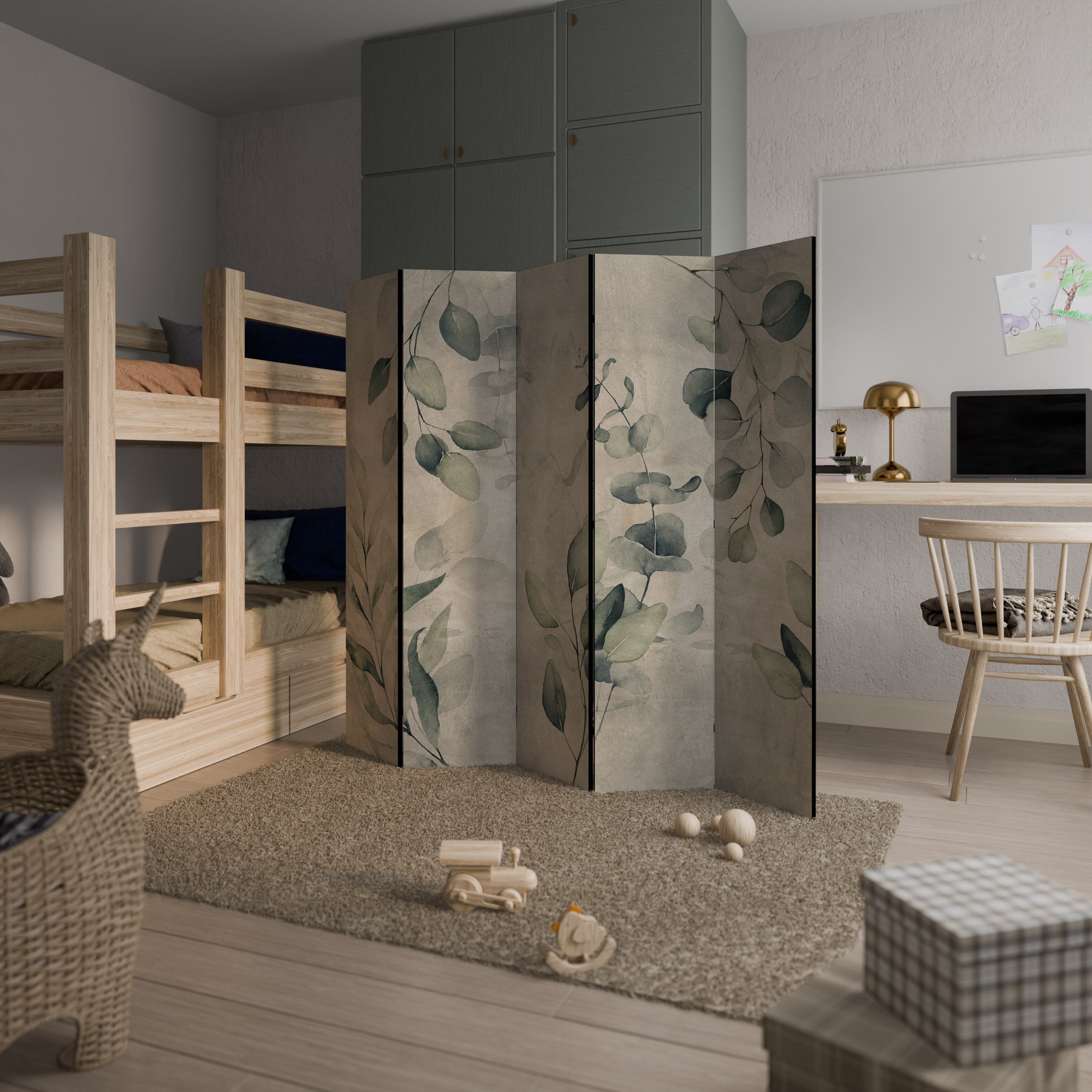 EARTHY TONED ELEGANCE 5-Panel Room Divider