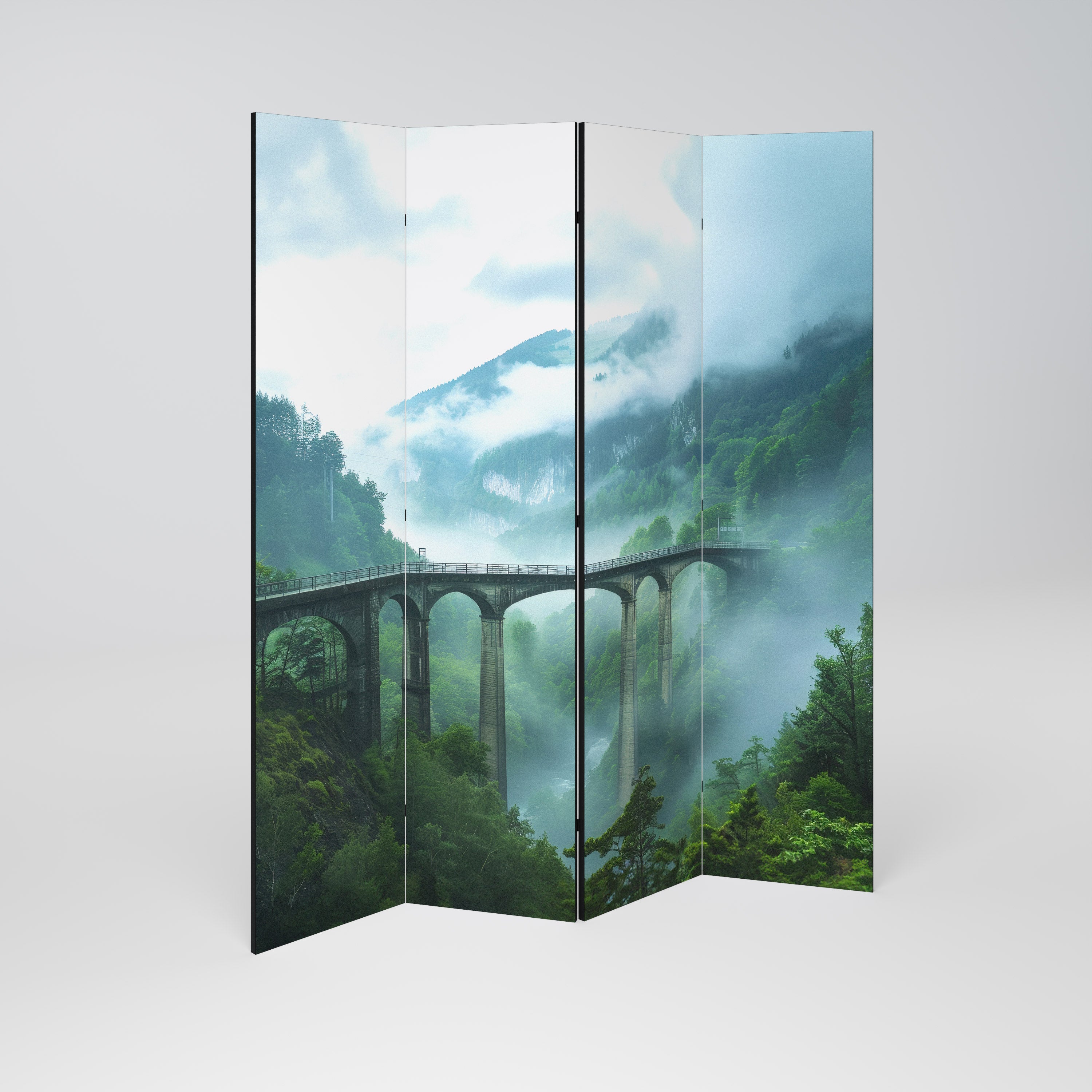 MISTY MOUNTAIN BRIDGES Παραβάν με 4 πάνελ