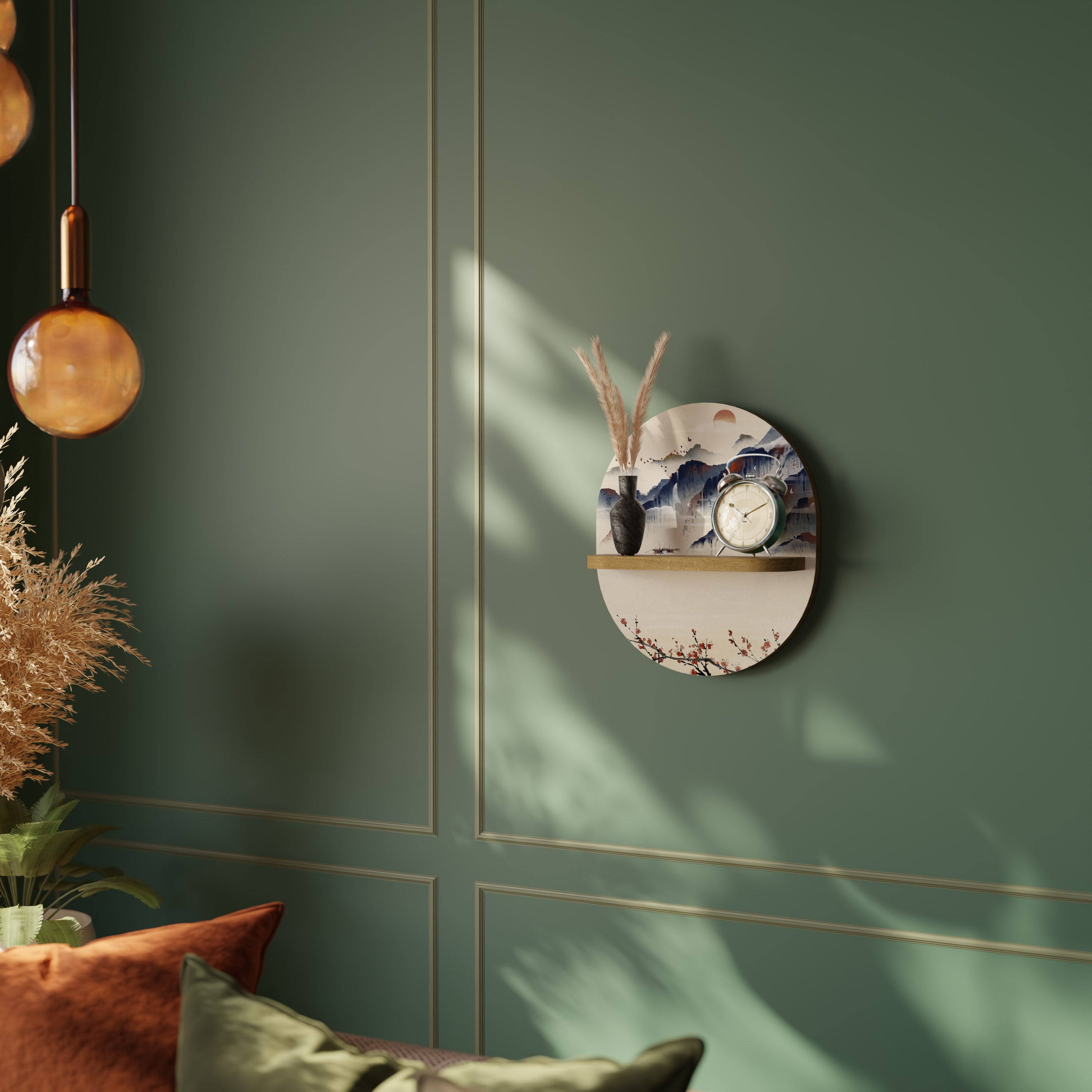 JAPANESE LANDSCAPE Decorative Art Shelf