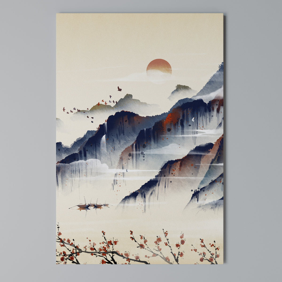 JAPANESE LANDSCAPE Stampa su tela verticale