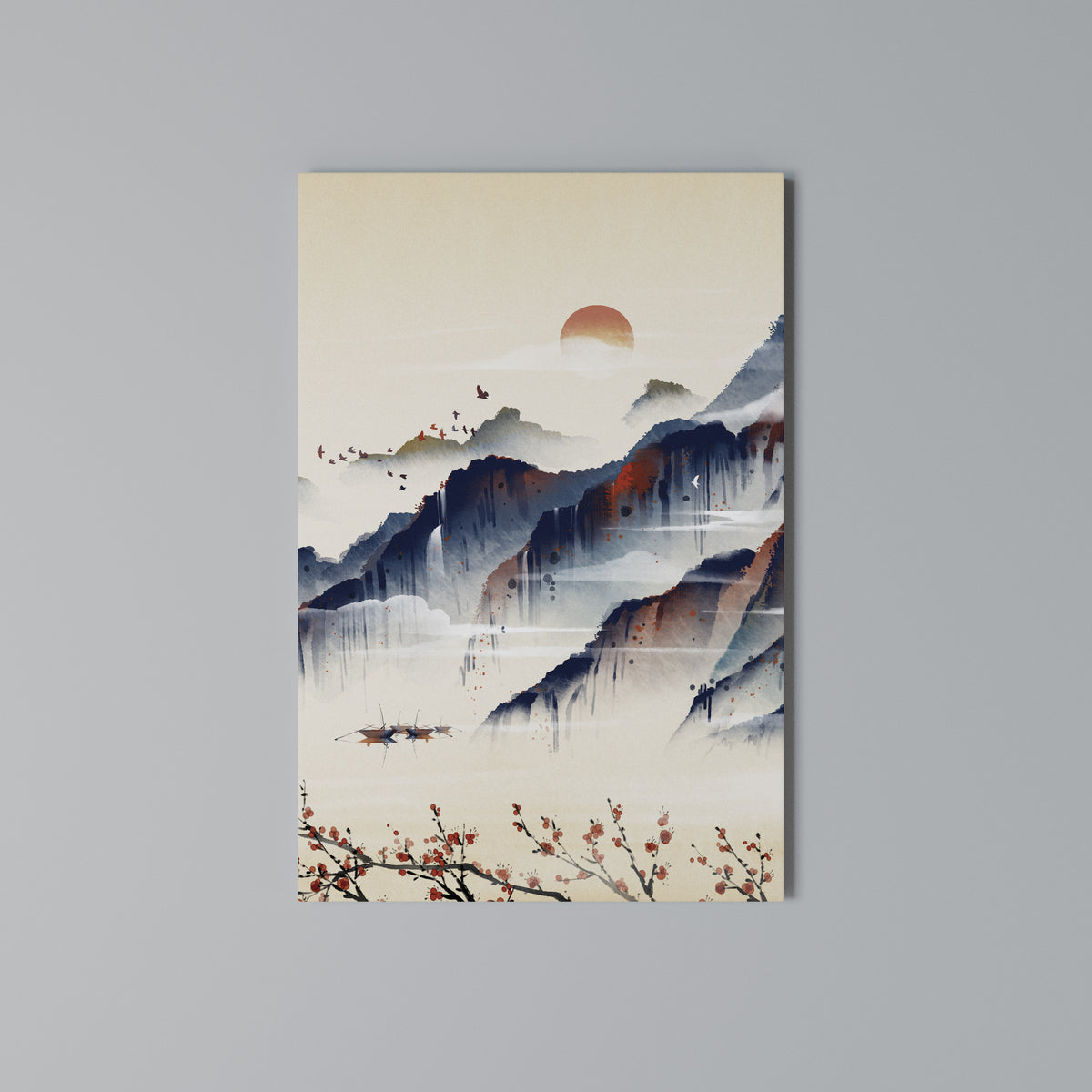 JAPANESE LANDSCAPE Stampa su tela verticale