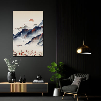 JAPANESE LANDSCAPE Stampa su tela verticale