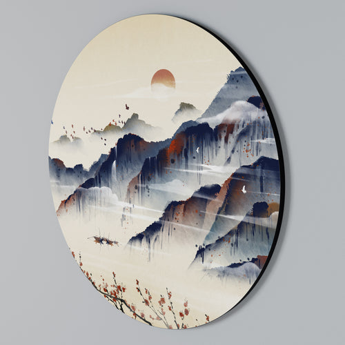 JAPANESE LANDSCAPE Arte de pared redondo