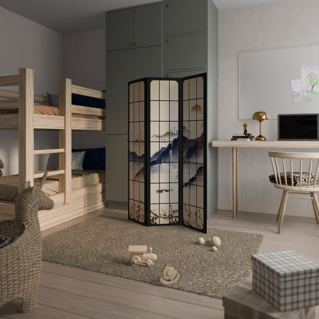 JAPANESE LANDSCAPE Dekorativ rumsavdelare – 3 paneler