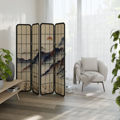 JAPANESE LANDSCAPE 4-Panel Plywood Room Divider