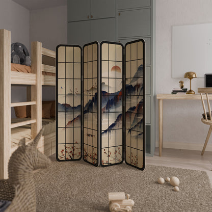 JAPANESE LANDSCAPE 4-Panel Plywood Room Divider