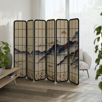 JAPANESE LANDSCAPE 6-Panel Plywood Room Divider