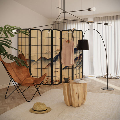 JAPANESE LANDSCAPE 6-Panel Plywood Room Divider